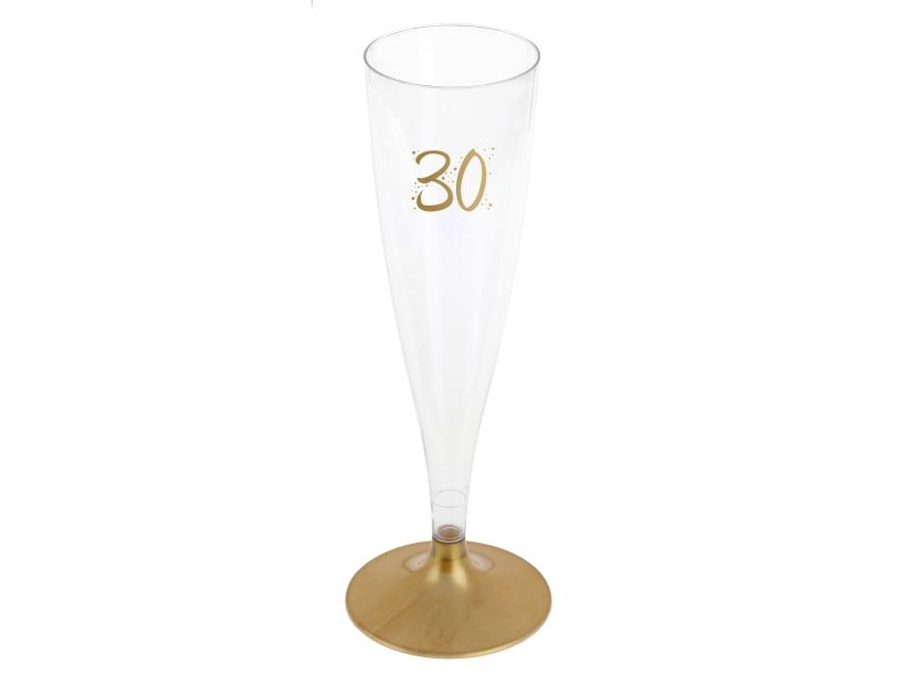 Sektglas Mit Goldfuß, 30 Jahre