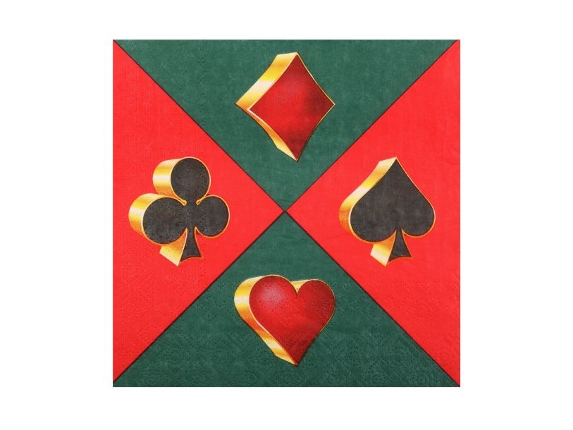 Casino-Servietten, 33X33 Cm
