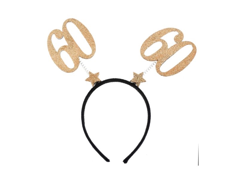 60 Jahre Stirnband Gold-Glitter