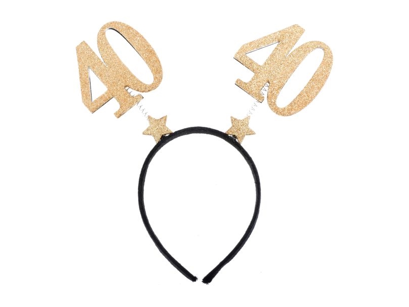 40 Jahre Haarband Gold Glitter