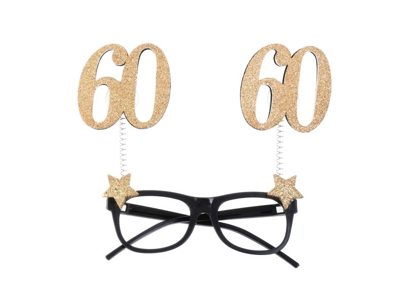 Gold-Glitter-Brille, 60 Jahre