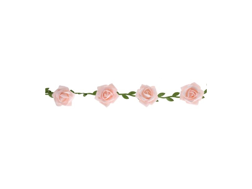 Kunstig rose guirlande 120 cm. - Rosa