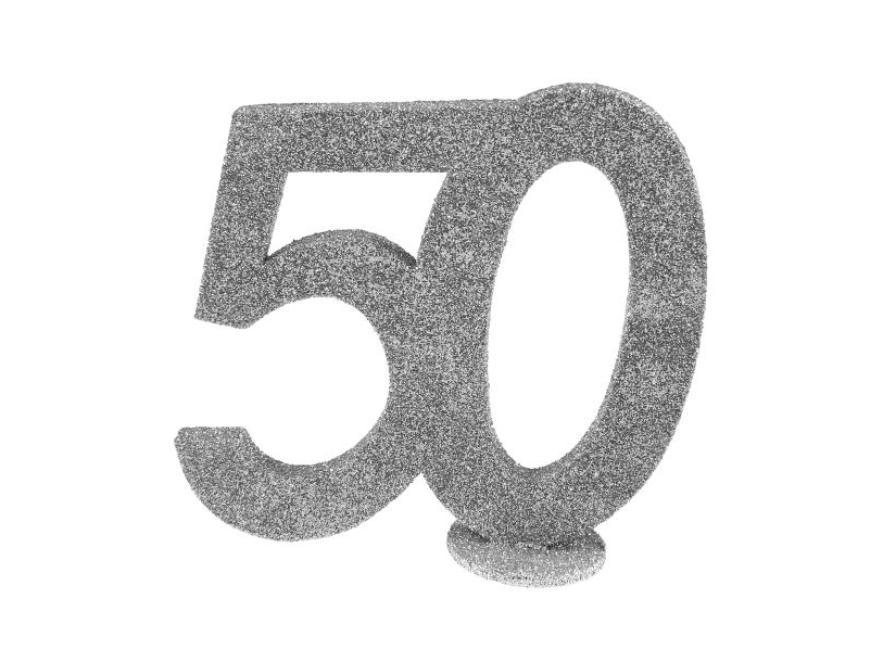 Borddekoration Med Sølv Glimmer, 50 År