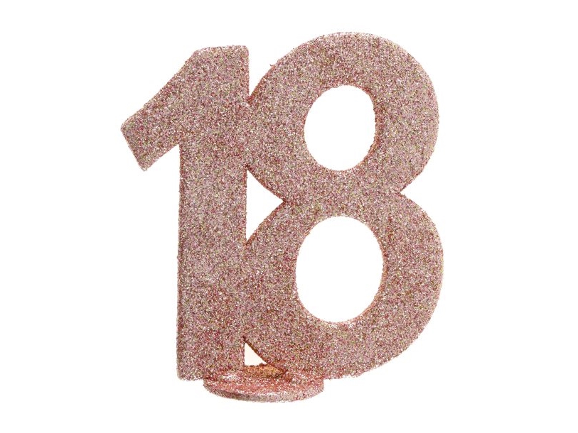 Borddekoration Med Rose Gold Glimmer, 18 År