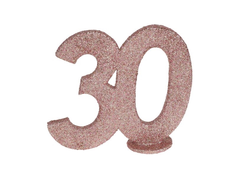 Borddekoration Med Rose Gold Glimmer, 30 År