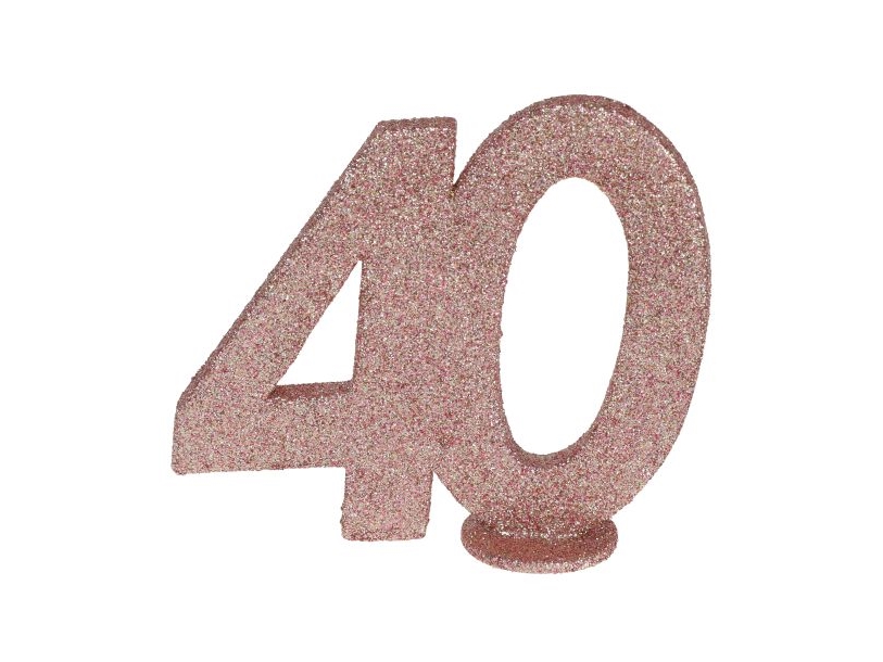 Borddekoration Med Rose Gold Glimmer, 40 År