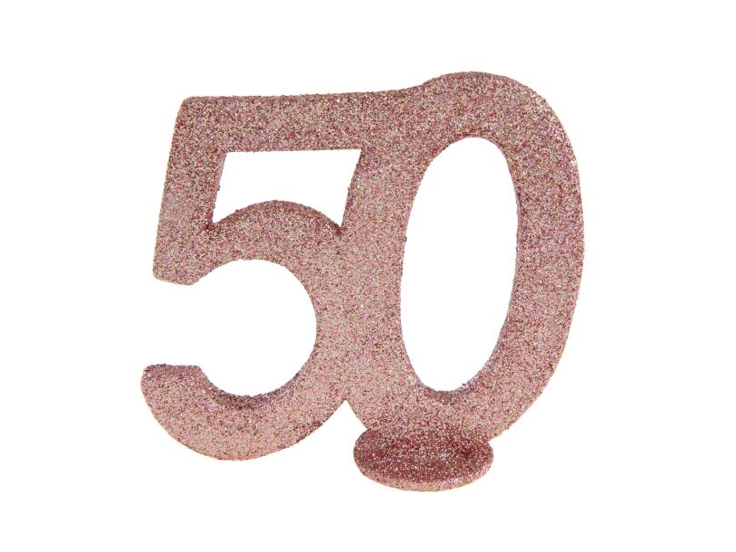 Borddekoration Med Rose Gold Glimmer, 50 År