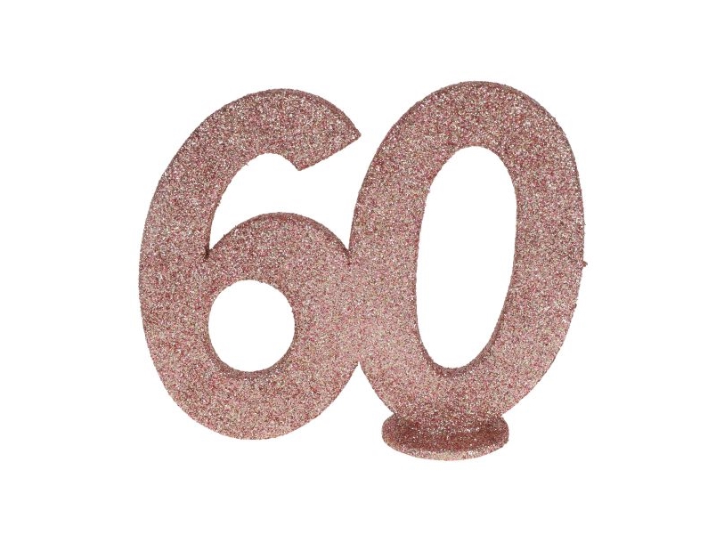 Borddekoration Med Rose Gold Glimmer, 60 År