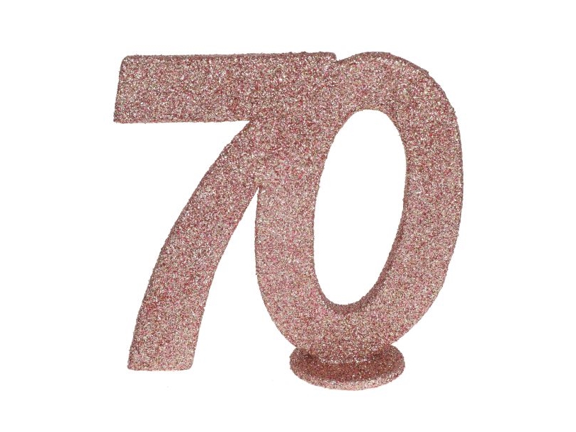 Borddekoration Med Rose Gold Glimmer, 70 År