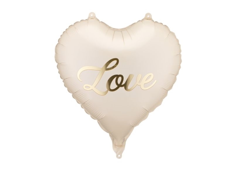 Partydeco Fb341, Spielzeugballon, Folie, Beige, Herz (Form), Junge/Mädchen, 350 Mm