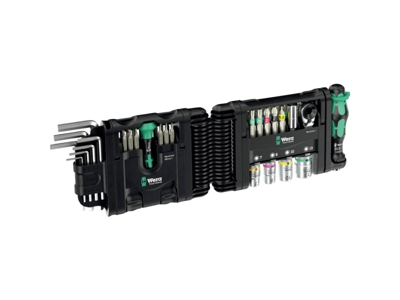 Wera Tool-Check Modular Set 1, with 3 tool modules, bit set black/green, 50 pieces, including 1/4 bit ratchet, L-key