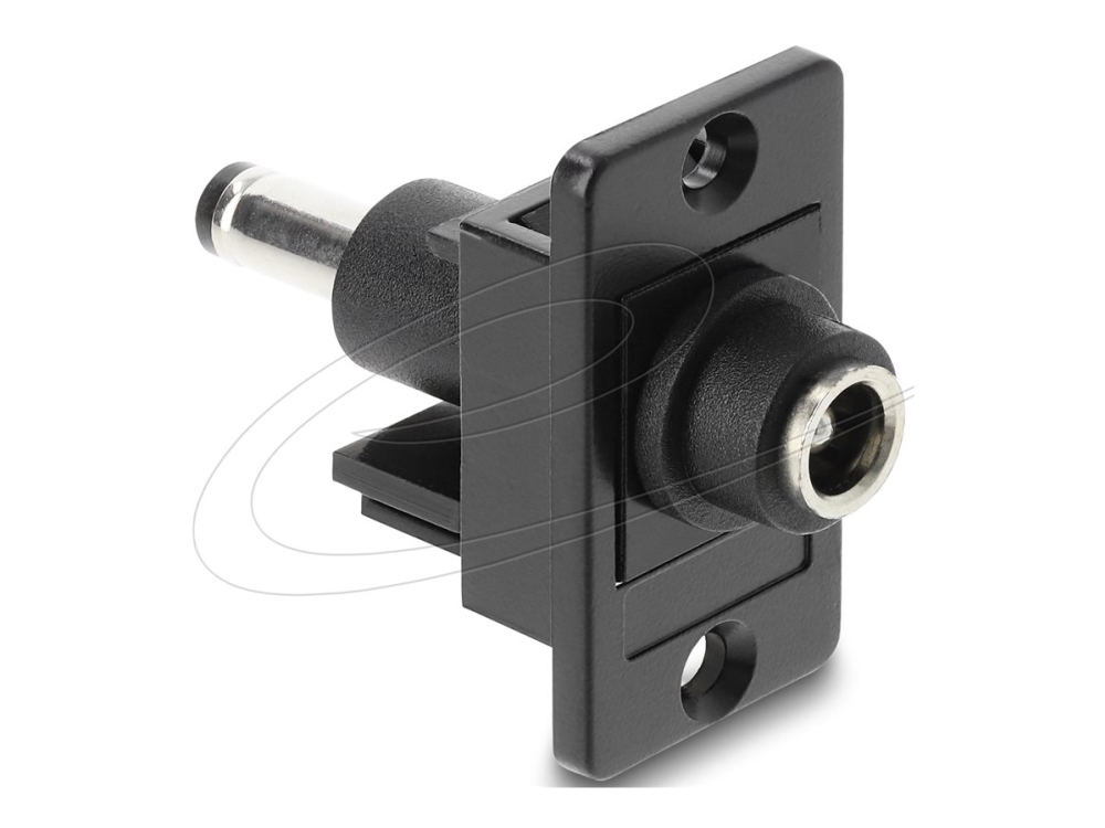 Delock 91121, Flach, Schwarz, Dc 5.5 X 2.5, Dc 5.5 X 2.5, Weiblich, Männlich