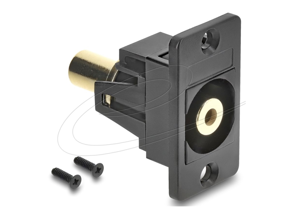 Delock - Lydkobling - Mini-Phone Stereo 3.5 Mm Hun Til Mini-Phone Stereo 3.5 Mm Hun - Sort - Panelmontering