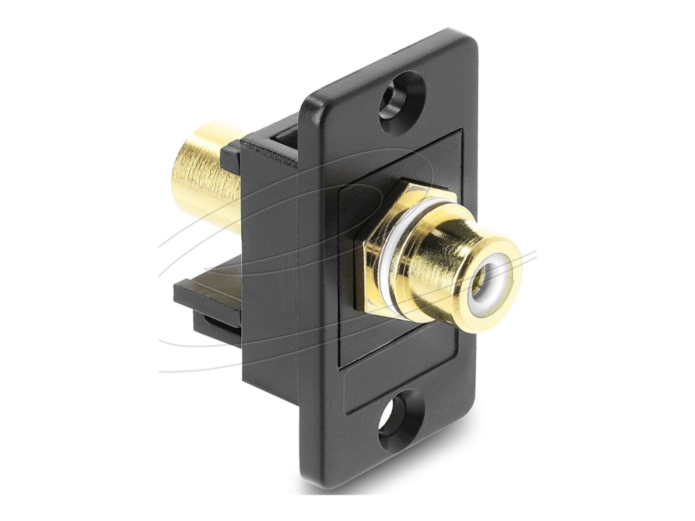 Delock Panel Mount Cinch Buchse Zu Cinch Buchse Vergoldet Weiß / Schwarz, Flach, Schwarz, Weiß, Rca, Rca, Weiblich, Weiblich