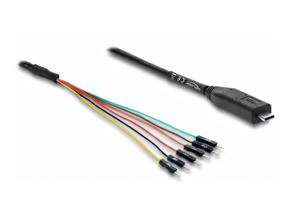 Delock - Usb-C / Seriel Kabel - Usb-C (Han) Til 6 Pin Ttl (Han) - Usb 2.0 - 3.3 V - 1 A - 1.8 M - Sort