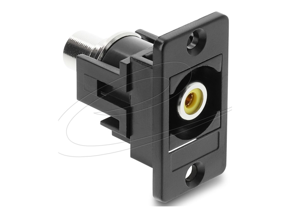 Delock Panel Mount Cinch Buchse Zu Cinch Buchse Gelb / Schwarz, Flach, Schwarz, Gelb, Rca, Rca, Weiblich, Weiblich