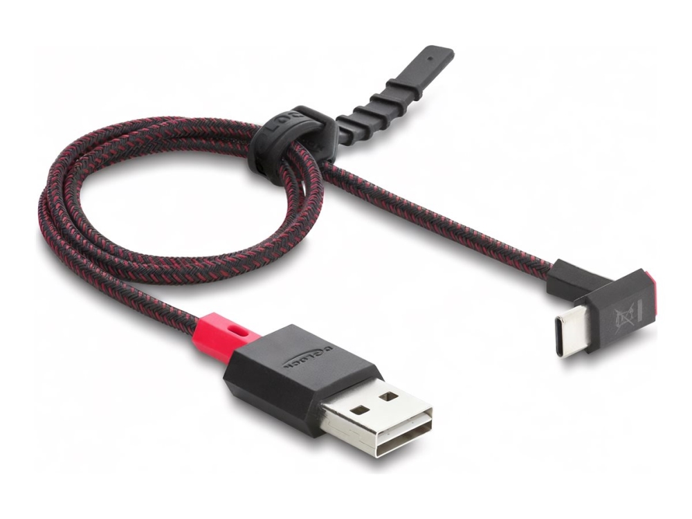 Delock Easy-Usb 2.0-Kabel Type-A-Stik Til Usb Type-C-Stik Vinklet Top/Bund 0,5 M Sort