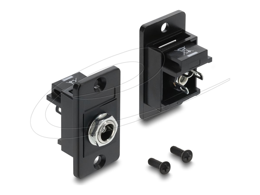 Delock Panel Mount Dc 5,5 X 2,5 Mm Buchse Schwarz - Einbaustecker Für Gehäuse 91186