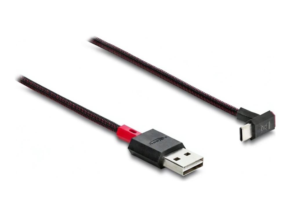 Delock 81551, 2 M, Usb A, Usb C, Usb 2.0, Rød, Sort