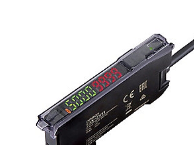 OMRON Fiber amplifier, twin digital display, smart tuning, PNP, single output, 2 m cable