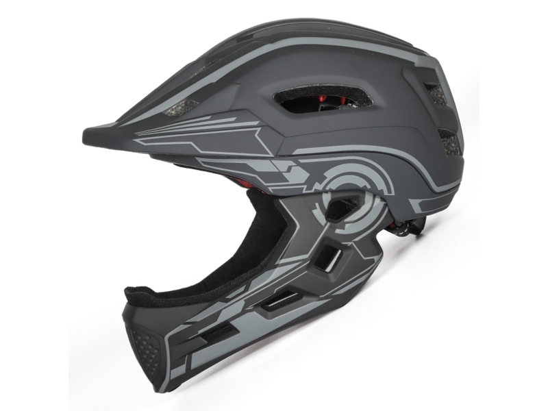 Wozinsky Fahrradhelm Fullface Für Kinder Mit Rücklicht Usb S – Grau