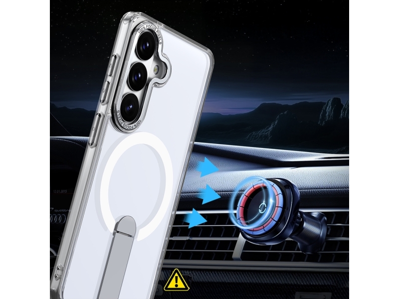 Hybrid Armor X Cover Til Samsung Galaxy S26 Med Stand, Kompatibelt Med Magsafe - Transparent
