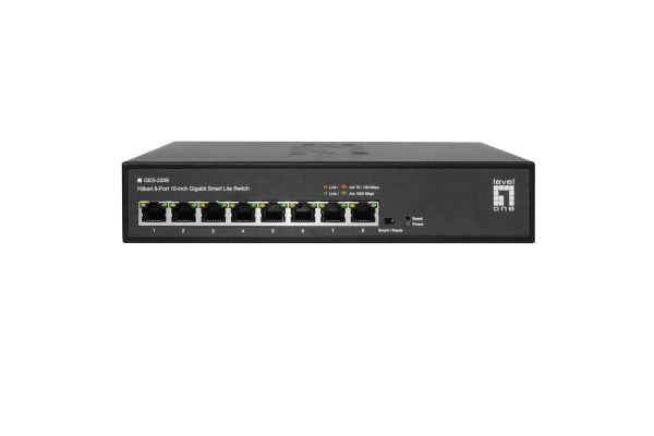 Levelone Ges-2208 Administreret L2 Gigabit Netværksswitch (10/100/1000) Sort