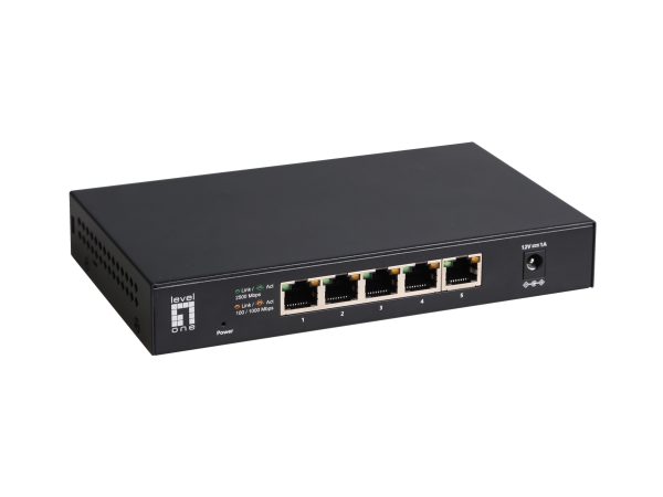 Levelone Geu-0525 Netværksswitch Ikke Administreret 2.5G Ethernet (100/1000/2500) Sort