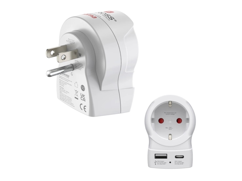 Hama Eu To Us, Typ B, Typ C (Eurostecker) + Typ F, Gerade, Gerade, 100 - 250 V, 15 A