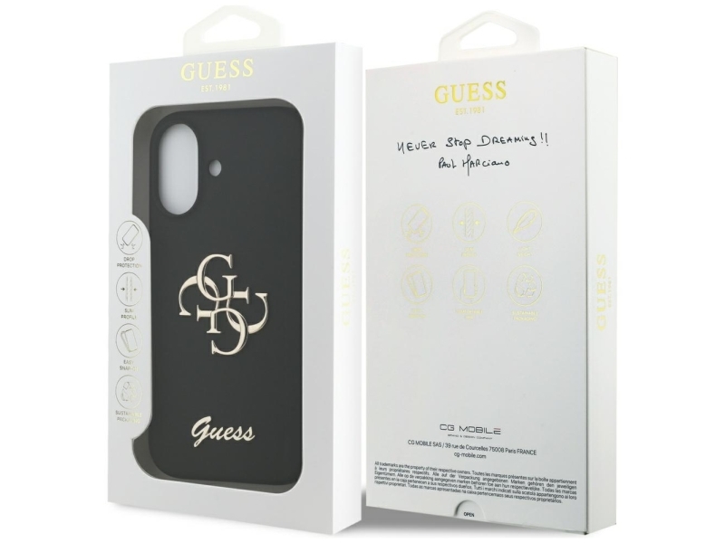Guess Silikon-Case Big 4G Script Für Iphone 17 - Schwarz