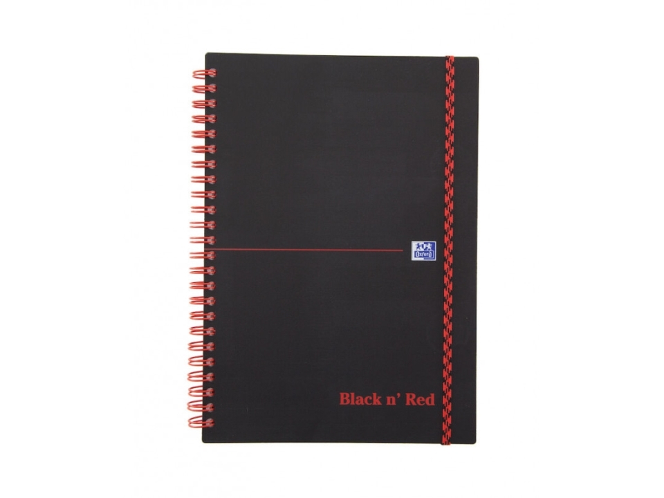 Notesbog Oxford Black n' Red, A5, linjeret, spiral