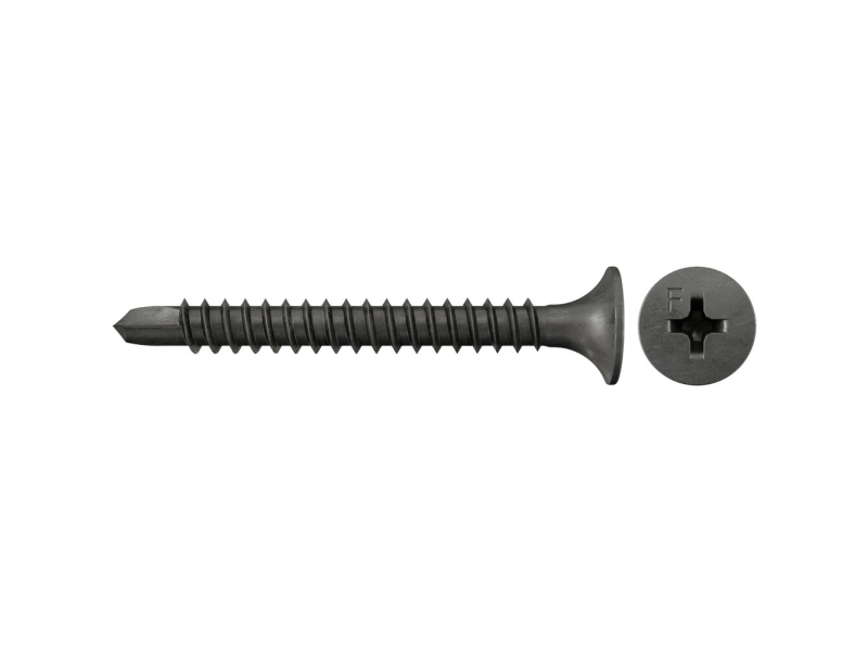 Fischer 665077, Skrue, Metal, Gipsvæg, Fiberbræt, Metal, Gipsplade, Træ, Ph (Phillips), Ph2, Sort