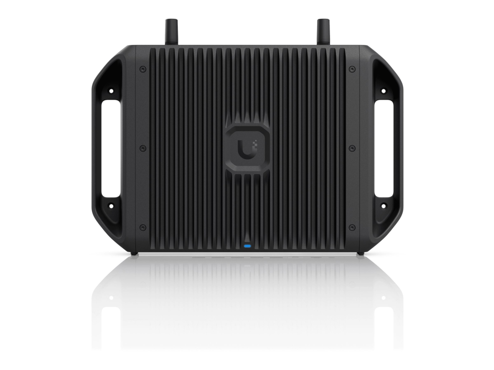 Ubiquiti UCG-Industrial, svart, rack/skap/vegg, status, intern, RP-SMA, 5 dBi