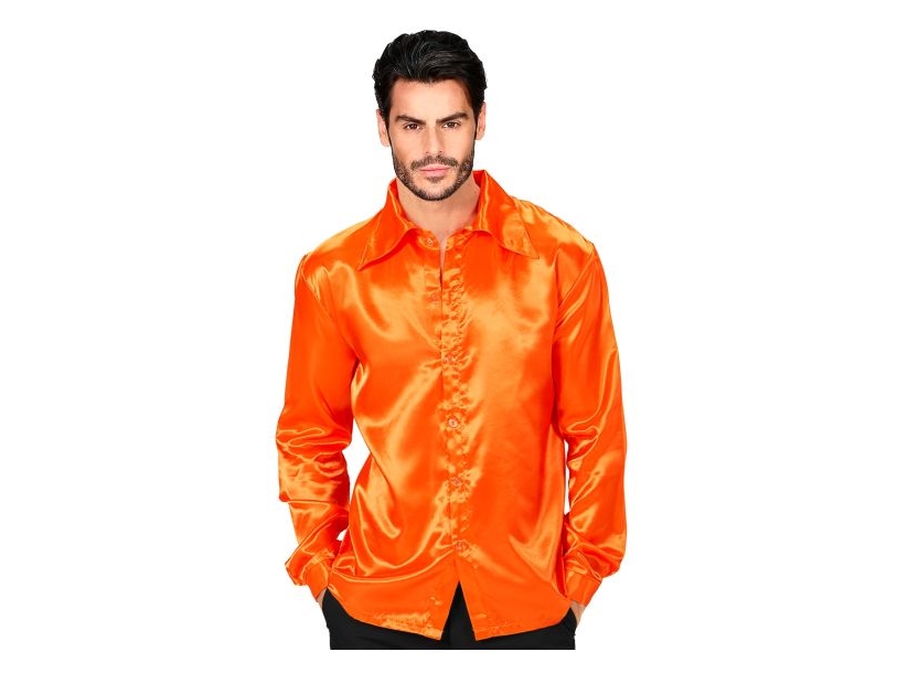 Orange Discosatin-Hemd