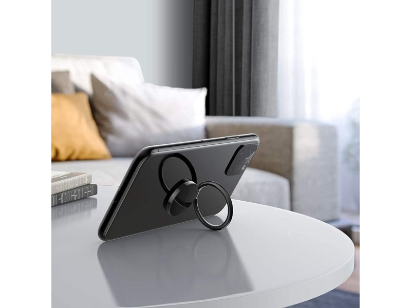 Tech-Protect Magnetisk Ringholder til Smartphone med Stander Funktion - Sort