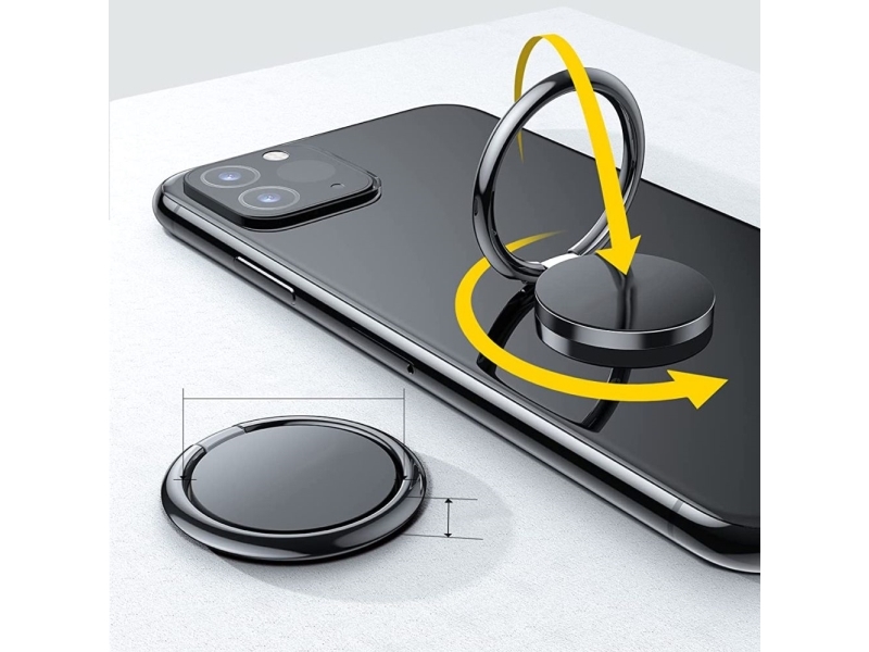 Tech-Protect Magnetic Phone Ring Holder / Ring with Stand Function - Black