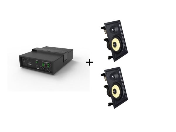 Vivolink Audiopack Subwoofer + 2 x premium in-wall speakers (Limited Bundle Pack Offer), 2.1 kanaler, Ledningsført, 4 ohm (O), Sort