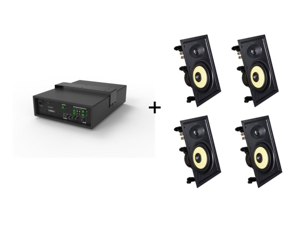 Vivolink Audiopack Subwoofer + 4 x premium in-wall speakers - (Limited Bundle Pack Offer), 2.1 kanaler, Ledningsført, 4 ohm (O), Sort