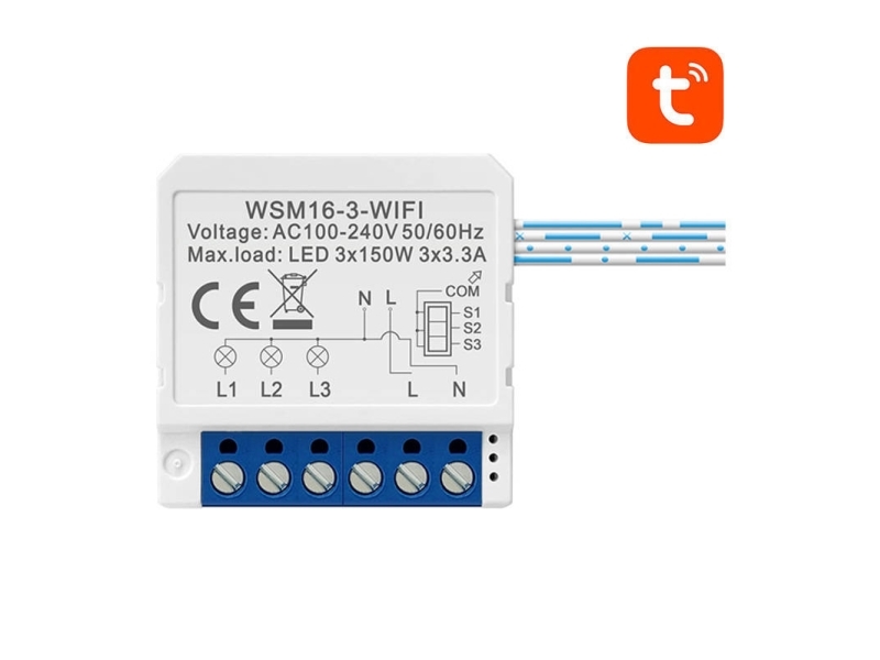 Avatto intelligent indbygnings-Wi-Fi relæ/afbryder WSM16-W3 TUYA