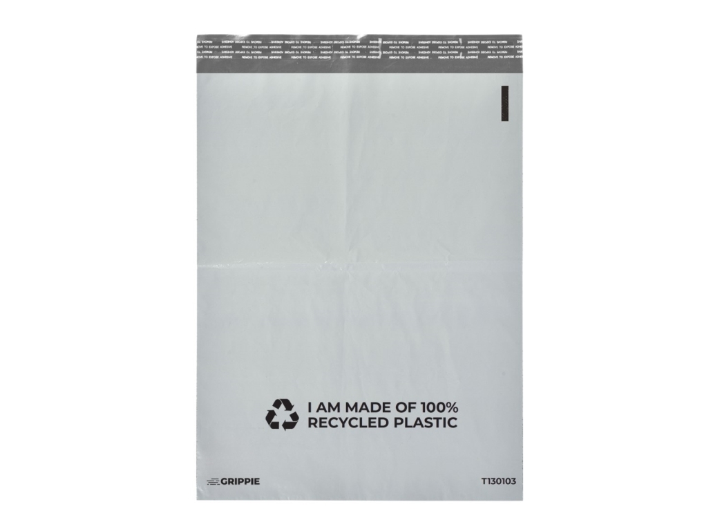 Grippie Postipussi 100% kierrätetty 230x325mm yksittäinen liimanauha 100 Pack valkoinen
