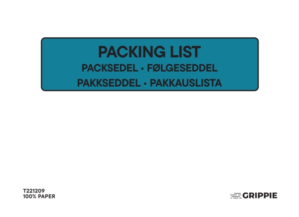 Grippie Følgeseddellomme Papir C4 Med Tryk 500 Pakke
