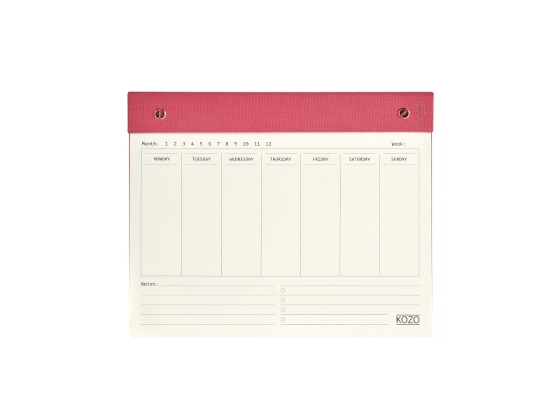 KOZO Ugeplanner 25x20cm Premium Guava Pink