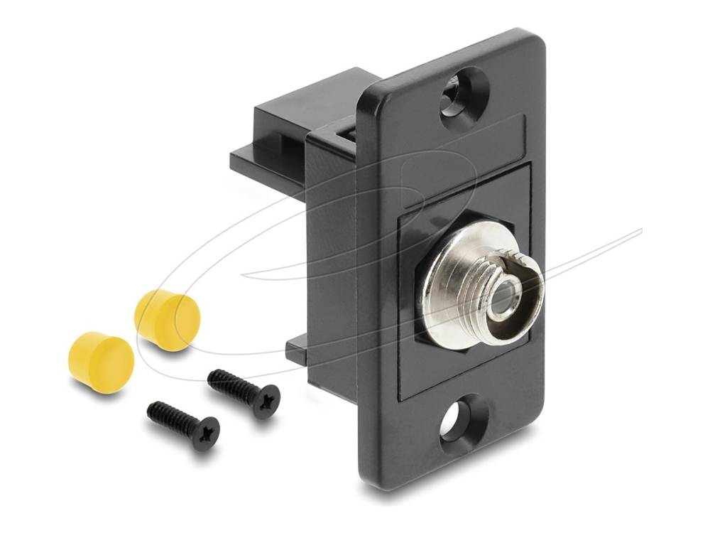 Delock Panel Mount Fc Simplex Buchse Zu Buchse Schwarz, Fc, Buchse/Buchse, Schwarz, Multi-Modus, Einzelmodus, Zirkonoxid/Keramik, 19,1 Mm