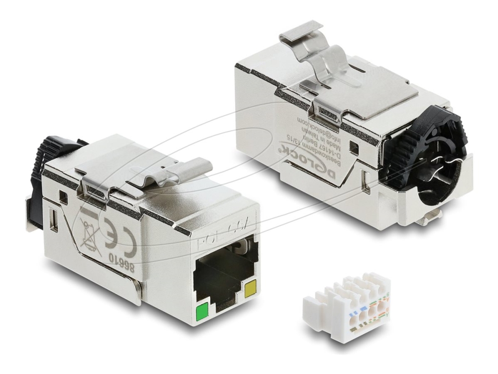Delock - Keystone Jack - With Poe Led - Cat 6A - Stp - Rj-45