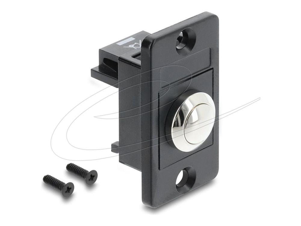 Delock Panel Mount Drucktaster Schwarz 12 Mm Ip65 250 V/3 A 2X Schraubklemme