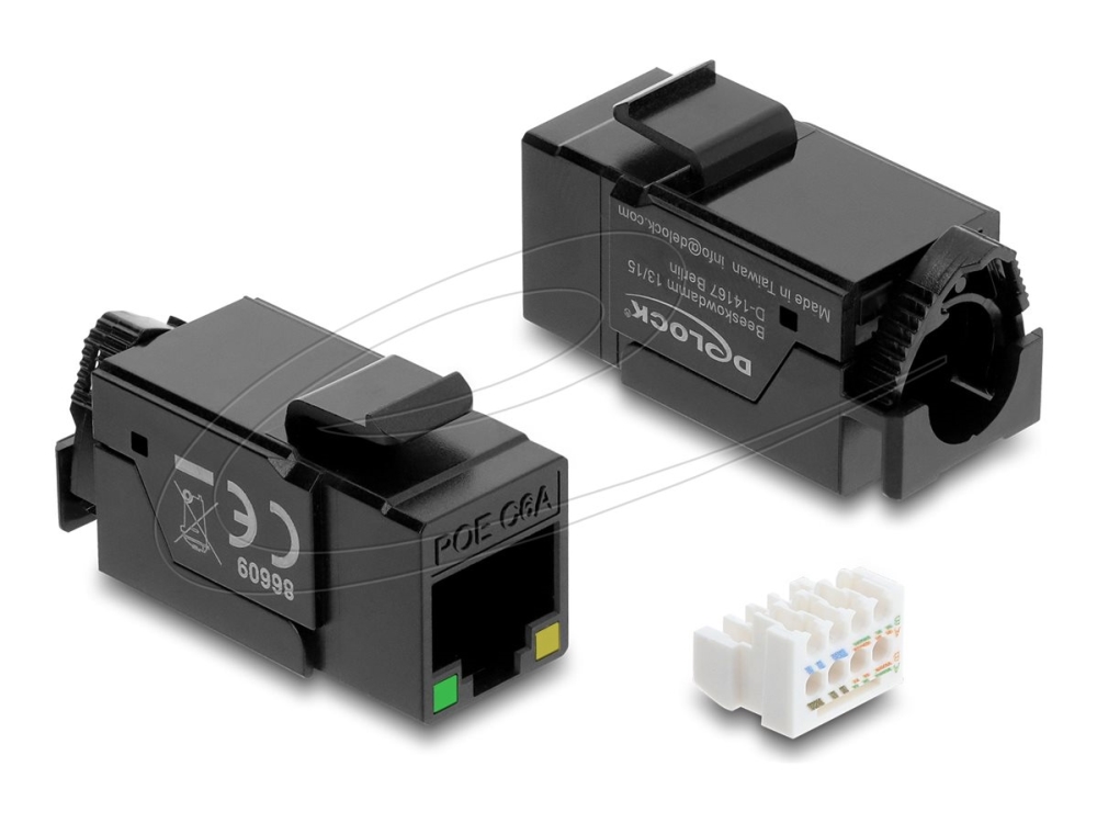 Delock 86609, Flach, Schwarz, Rj-45, Lsa, Weiblich, Weiblich