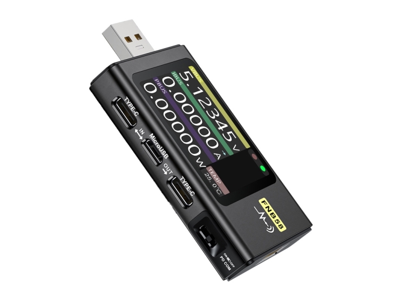 FNIRSI FNB58 USB-port tester, sort