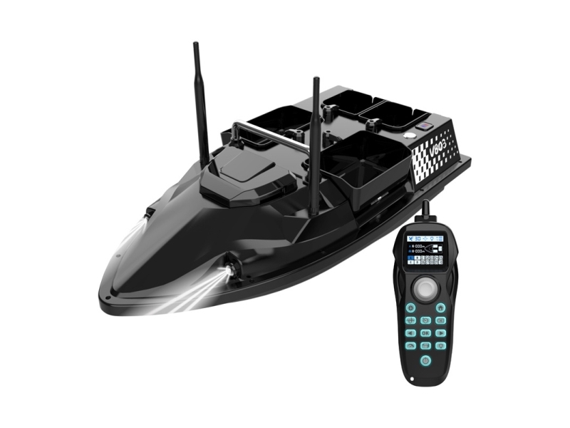 Nuotoliniu būdu valdomas masalų laivas - Flytec V803-GPS 5200mAh, 500m nuotolis, dviguba maitinimo šaltinis, juoda