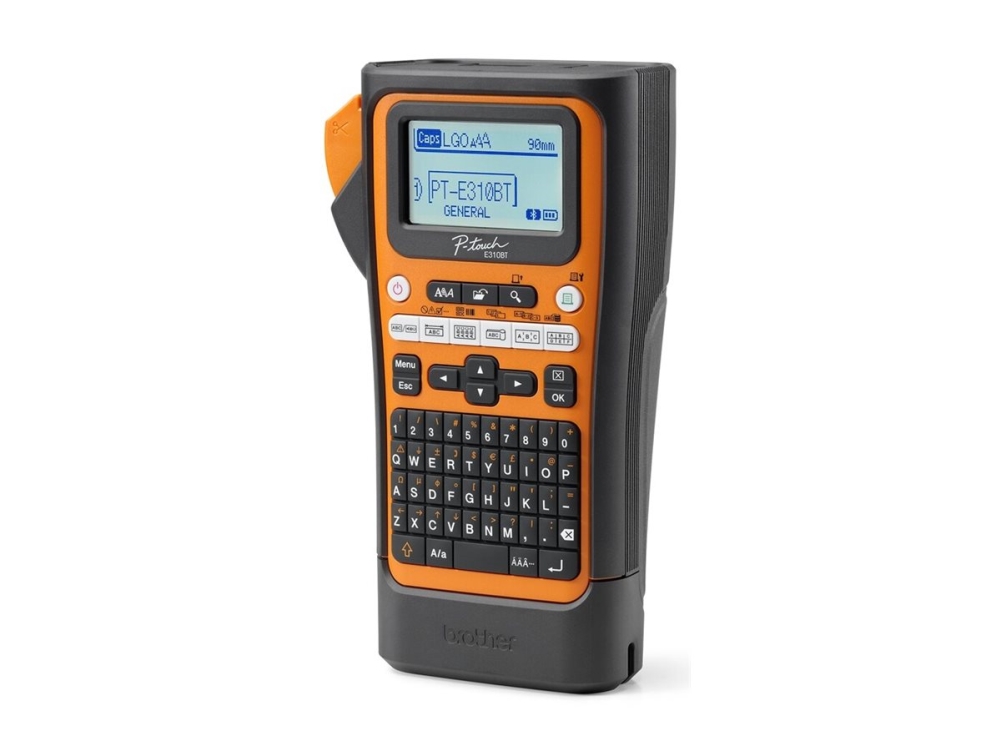 Brother P-Touch PT-E310BTVP - Etikettskrivare - svartvit - termisk överföring - Rulle (1,8 cm) - 180 dpi - upp till 20 mm/sek - USB 3.0, Bluetooth 5.0 - kniv - förhandsgranskning - orange, svart | Skrivare - Andra kontorsmaskiner - Matrix & Etikettskrivare | GameStuff