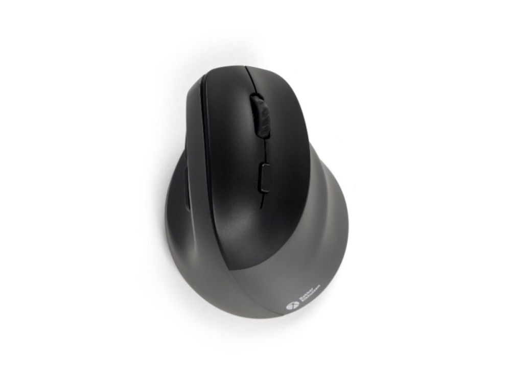 Bakkerelkhuizen Prf Pro Mouse Right, Rechts, Vertikale Ausführung, Optisch, Rf Wireless + Bluetooth + Usb Type-C, 2400 Dpi, Schwarz, Grau